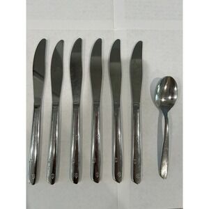 7 Pc. VIBRANT Superior Stainless International USA  vintage Flatware Atomic Star